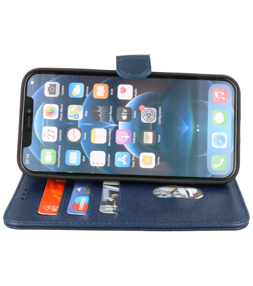 Bookstyle Wallet Cases Hoesje voor iPhone 14 Navy