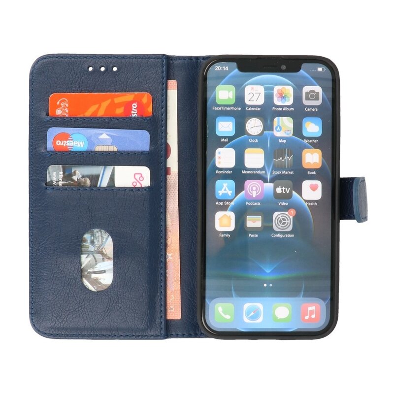 Bookstyle Wallet Cases Hülle für iPhone X - Xs Navy