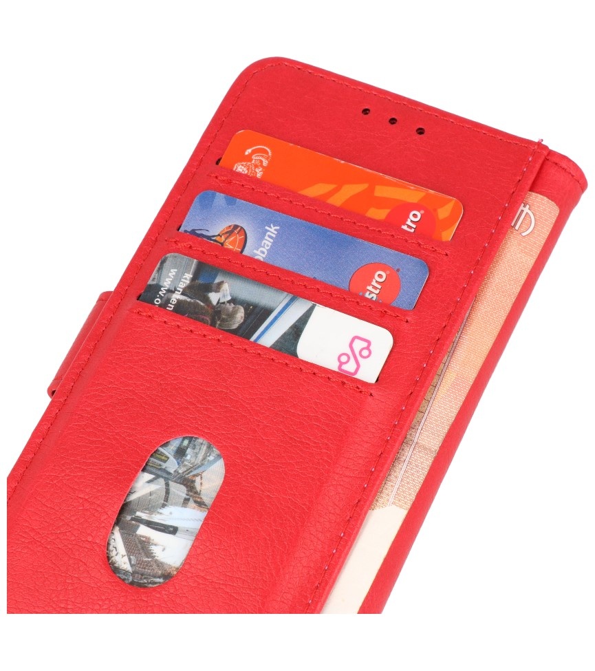 Bookstyle Wallet Cases Funda para iPhone 14 Pro Max Rojo