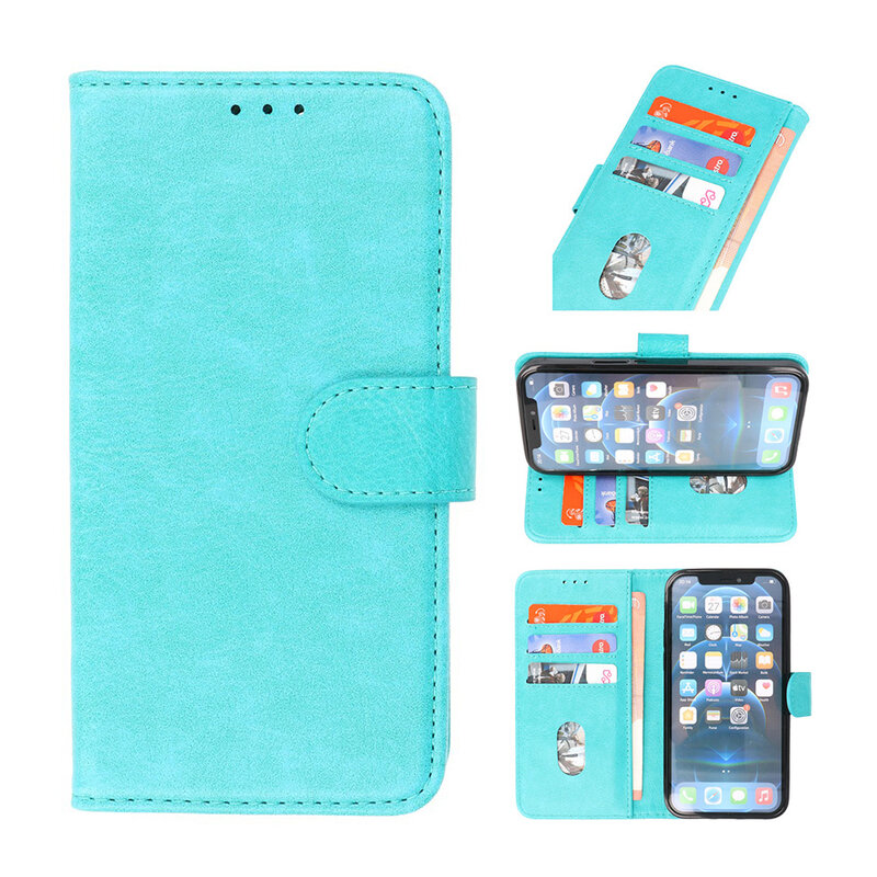 Bookstyle Wallet Cases Hülle für iPhone 14 Grün