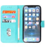 Bookstyle Wallet Cases Hoesje voor iPhone 14 Groen