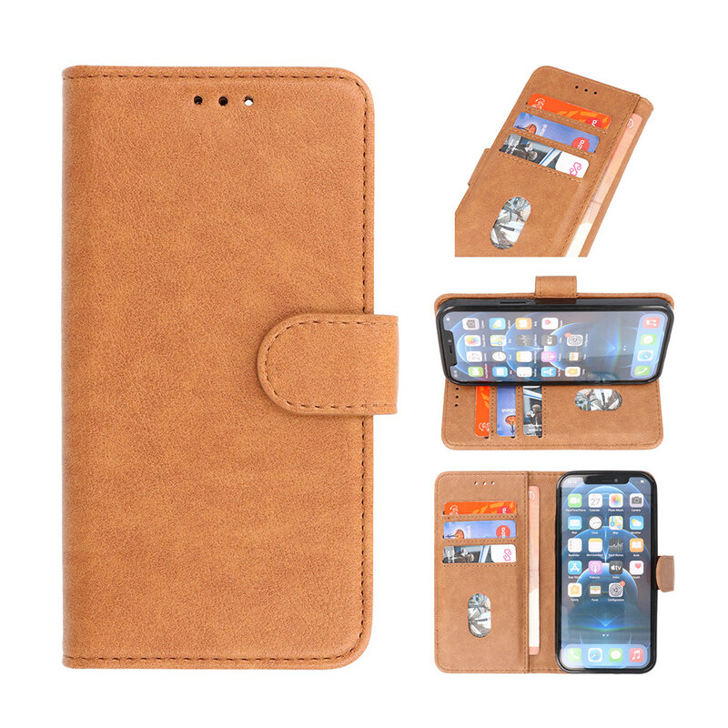 Bookstyle Wallet Cases Case for iPhone 14 Pro Max Brown