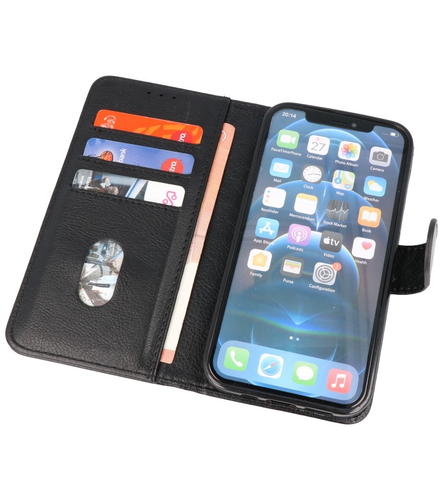 Bookstyle Wallet Cases Hülle für iPhone 14 Plus Schwarz