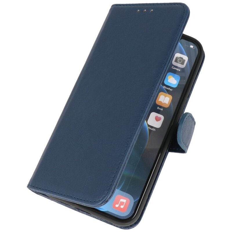 Bookstyle Wallet Cases Funda para iPhone 14 Plus Azul marino