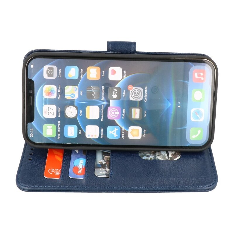 Bookstyle Wallet Cases Coque pour iPhone 14 Plus Marine
