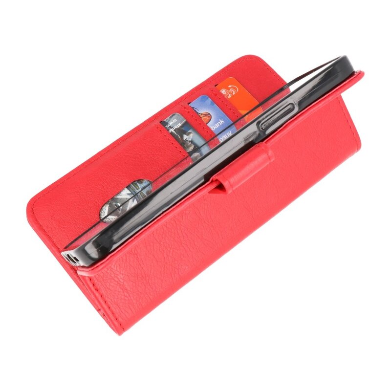 Bookstyle Wallet Cases Coque pour iPhone 14 Plus Rouge