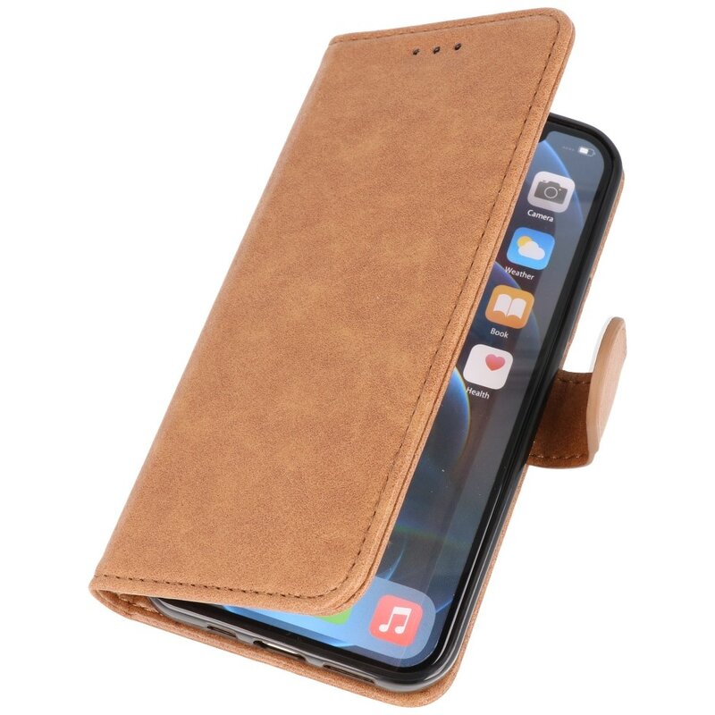 Bookstyle Wallet Cases Hülle für iPhone 14 Plus Braun