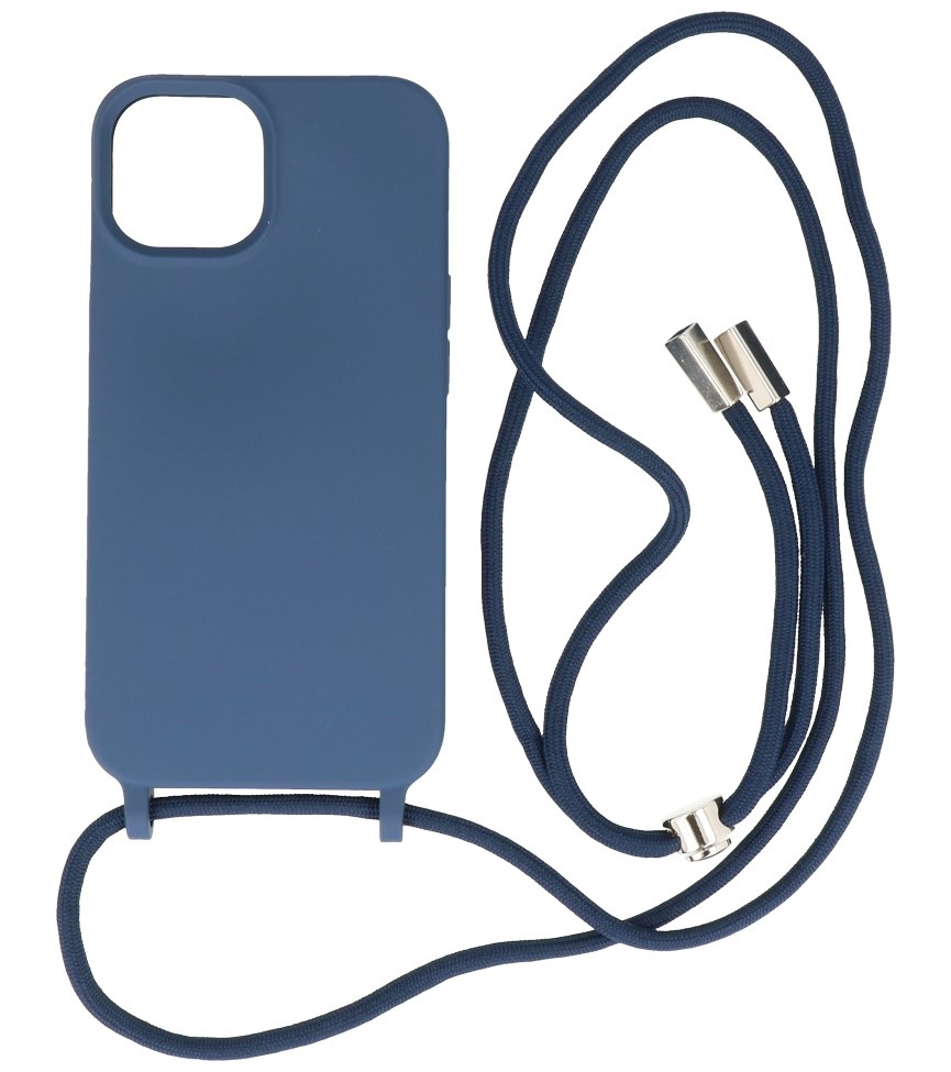 Funda de 2,5 mm con cordón para iPhone 14 azul marino