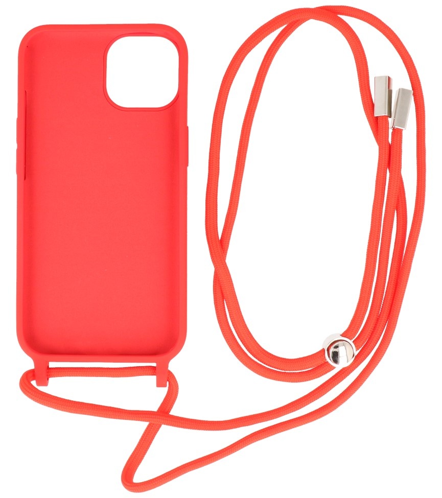 2,5 mm etui med ledning til iPhone 14 Rød