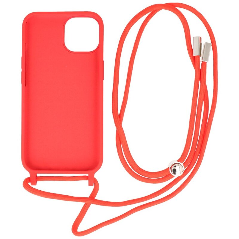 2.5 mm Hoes met Koord voor iPhone 14 Rood