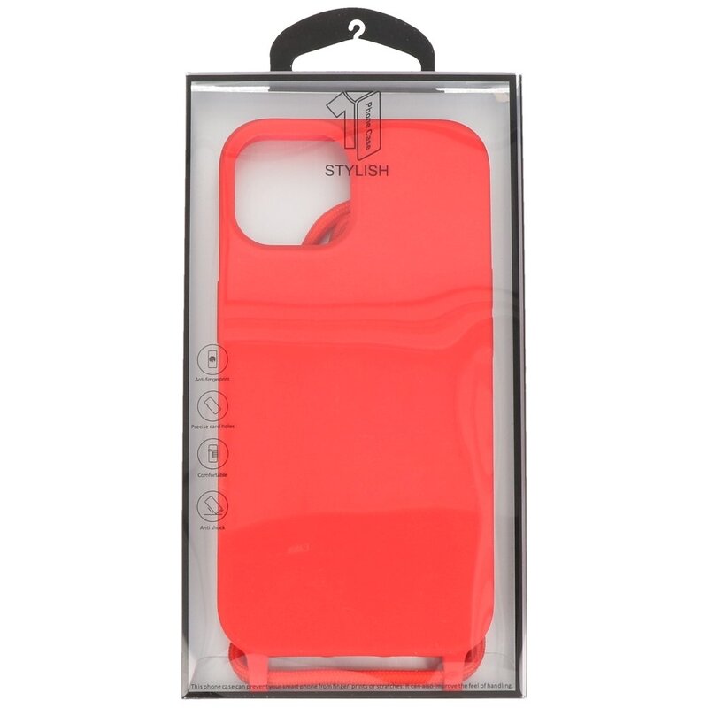 2.5 mm Hoes met Koord voor iPhone 14 Rood