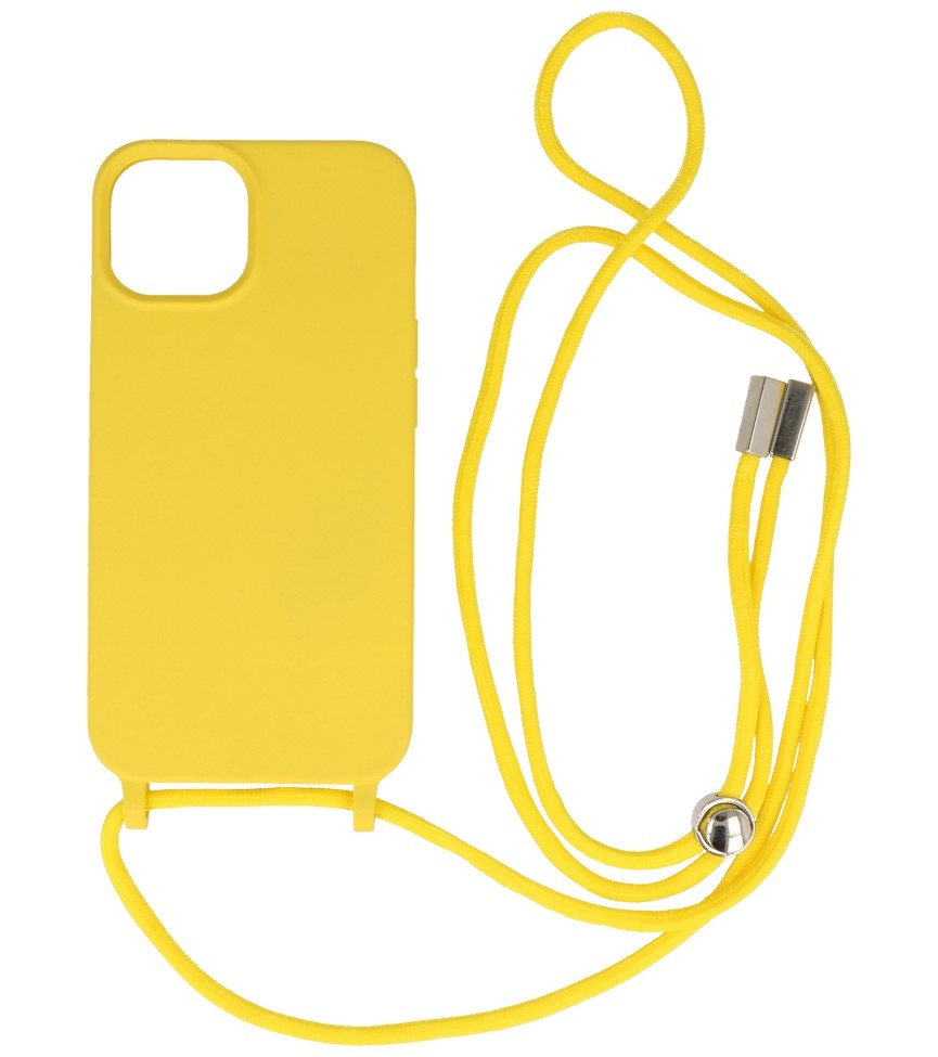 2,5 mm Hülle mit Kordel für iPhone 14 Gelb