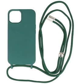 Coque 2,5 mm avec cordon pour iPhone 14 vert foncé