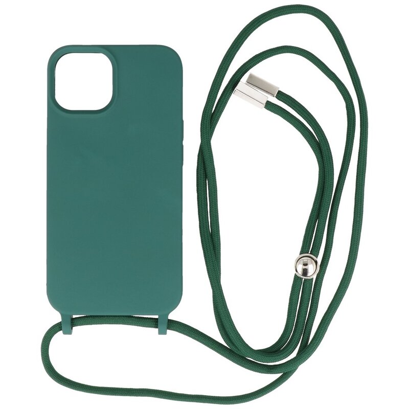 Coque 2,5 mm avec cordon pour iPhone 14 vert foncé