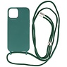 Coque 2,5 mm avec cordon pour iPhone 14 vert foncé