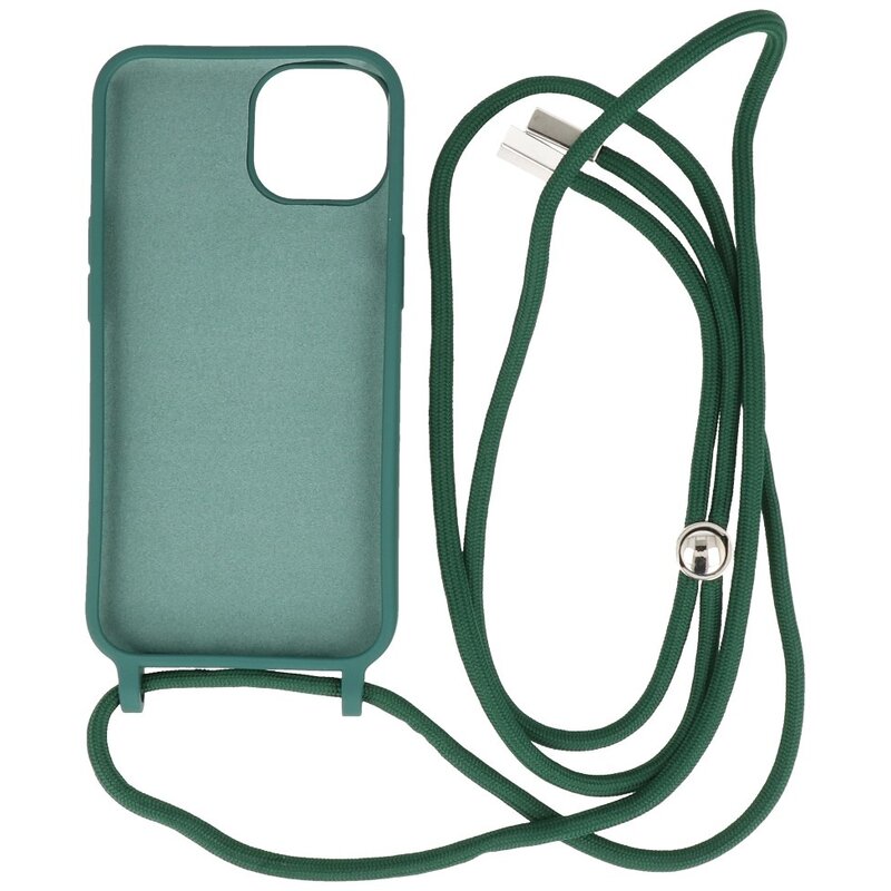 Coque 2,5 mm avec cordon pour iPhone 14 vert foncé