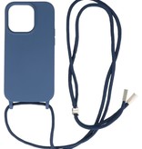 2,5 mm Hülle mit Kordel für iPhone 14 Pro Navy
