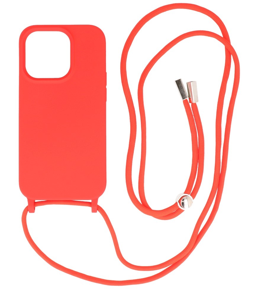 2.5 mm Hoes met Koord voor iPhone 14 Pro Rood