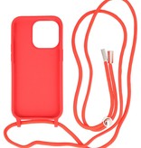 2.5 mm Hoes met Koord voor iPhone 14 Pro Rood