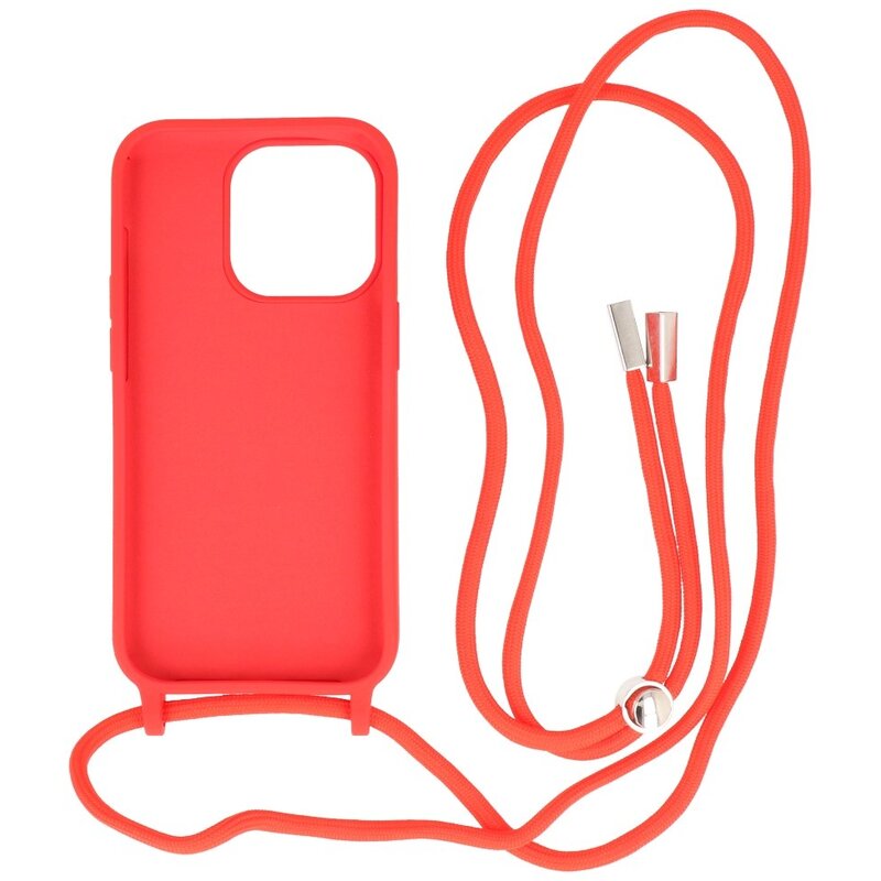2.5mm Case with Cord for iPhone 14 Pro Red