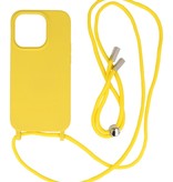 2.5 mm Case with Cord for iPhone 14 Pro Yellow