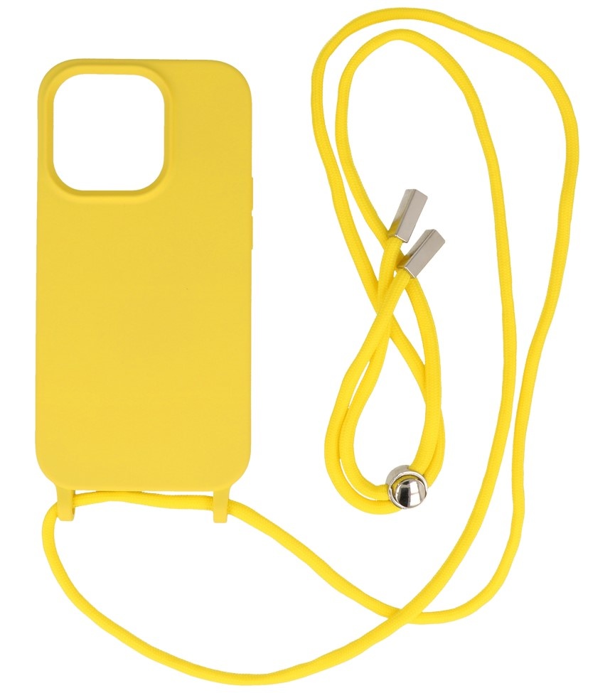 2.5 mm Case with Cord for iPhone 14 Pro Yellow