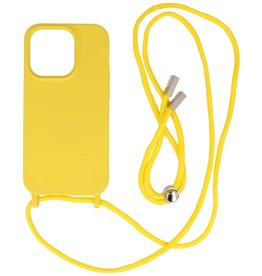 Coque 2,5 mm avec cordon pour iPhone 14 Pro Jaune