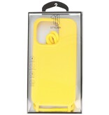 2,5 mm Hülle mit Kordel für iPhone 14 Pro Gelb