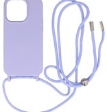 Coque 2,5 mm avec cordon pour iPhone 14 Pro Violet