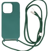 2,5 mm etui med ledning til iPhone 14 Pro Mørkegrøn