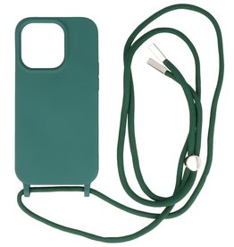 Coque 2,5 mm avec cordon pour iPhone 14 Pro Vert foncé