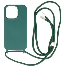 Custodia da 2,5 mm con cavo per iPhone 14 Pro verde scuro