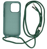 2,5 mm etui med ledning til iPhone 14 Pro Mørkegrøn