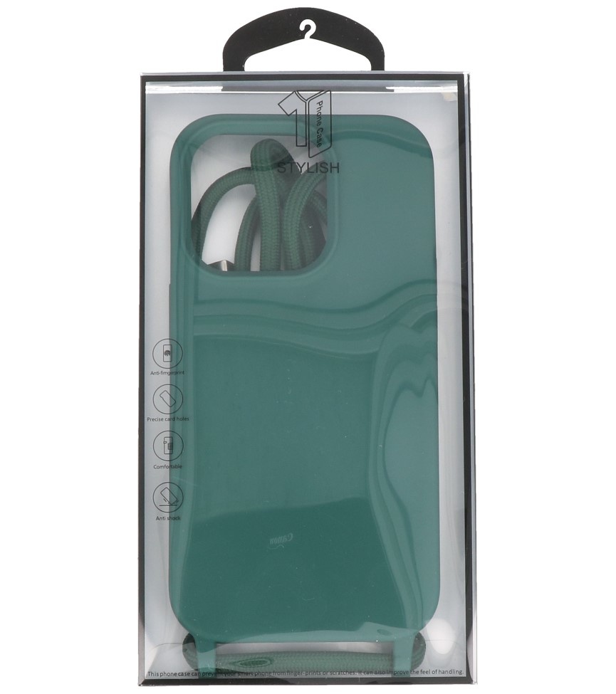 2.5mm Case with Cord for iPhone 14 Pro Dark Green