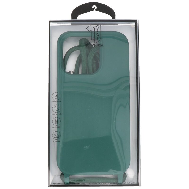 Coque 2,5 mm avec cordon pour iPhone 14 Pro Vert foncé