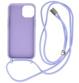 2,5 mm Hülle mit Kordel für iPhone 14 Plus Lila