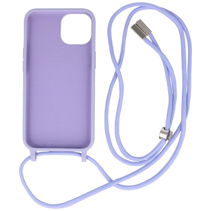 2,5 mm Hülle mit Kordel für iPhone 14 Plus Lila