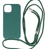 Funda de 2,5 mm con cordón para iPhone 14 Plus verde oscuro