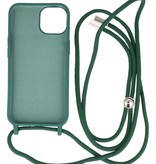 Funda de 2,5 mm con cordón para iPhone 14 Plus verde oscuro