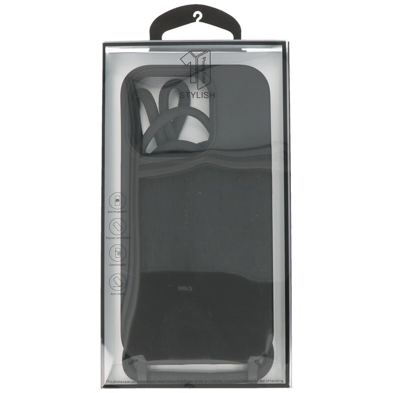 Funda de 2,5 mm con cordón para iPhone 14 Pro Max Negro