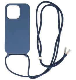 Funda de 2,5 mm con cordón para iPhone 14 Pro Max azul marino
