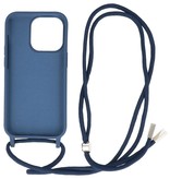 Funda de 2,5 mm con cordón para iPhone 14 Pro Max azul marino
