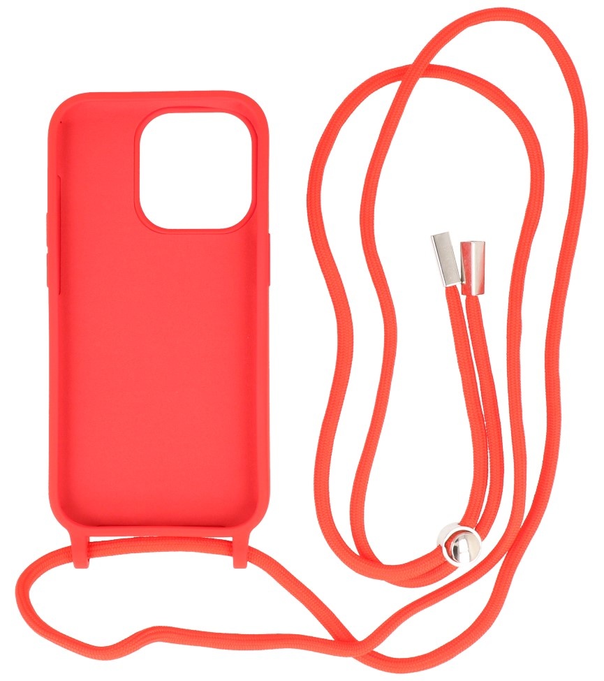 2.5mm Case with Cord for iPhone 14 Pro Max Red