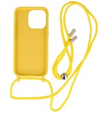 2,5 mm Hülle mit Kordel für iPhone 14 Pro Max Gelb