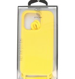 Funda de 2,5 mm con cordón para iPhone 14 Pro Max amarillo