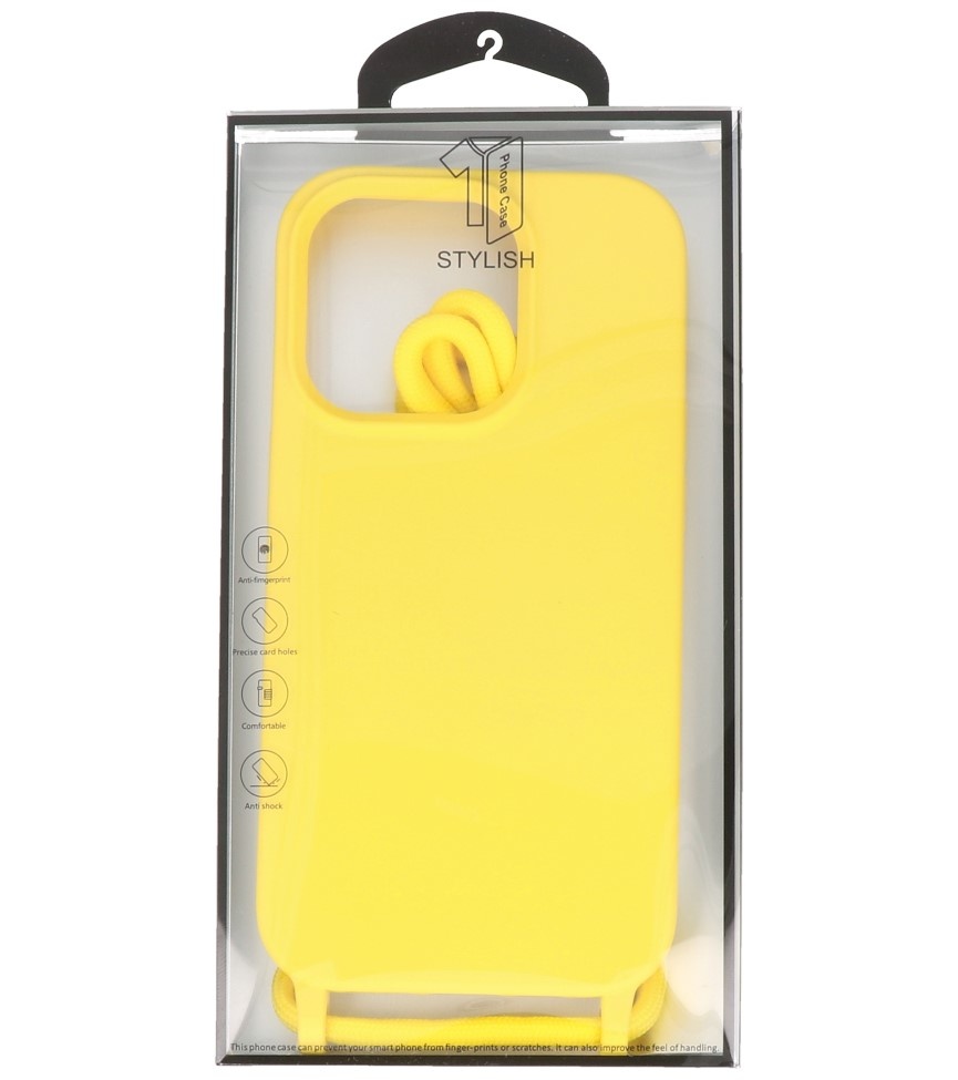 2.5mm Case with Cord for iPhone 14 Pro Max Yellow