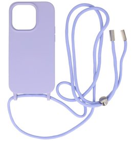 2,5 mm etui med ledning til iPhone 14 Pro Max Lilla