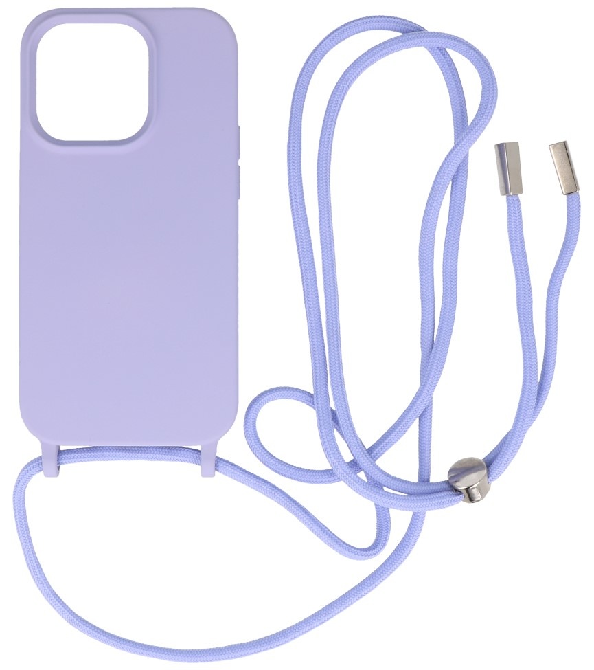 Funda de 2,5 mm con cordón para iPhone 14 Pro Max Púrpura
