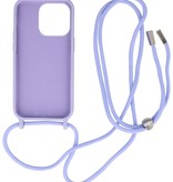 Funda de 2,5 mm con cordón para iPhone 14 Pro Max Púrpura