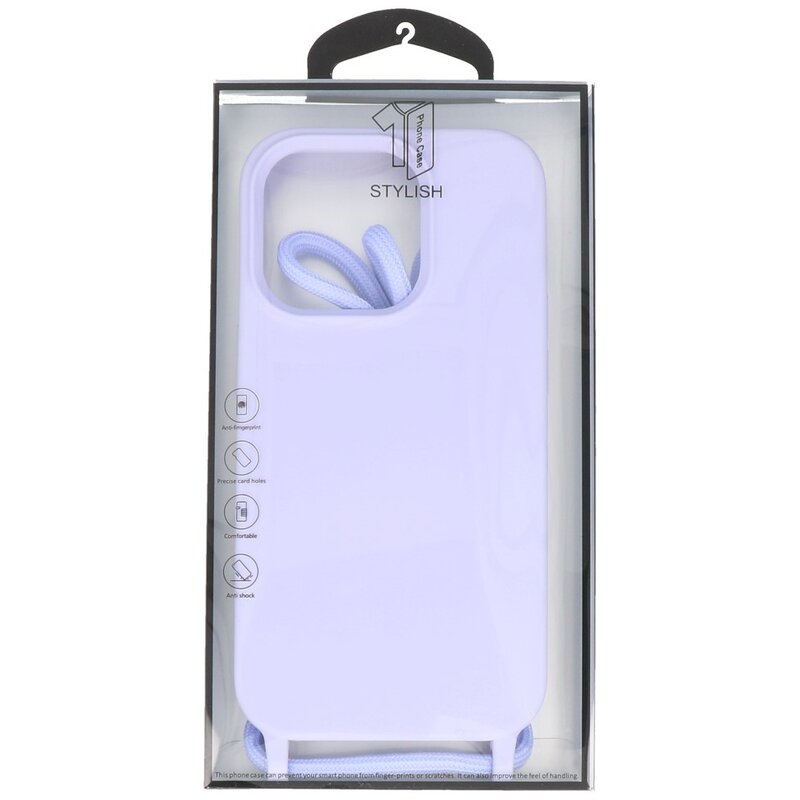 2,5 mm etui med ledning til iPhone 14 Pro Max Lilla